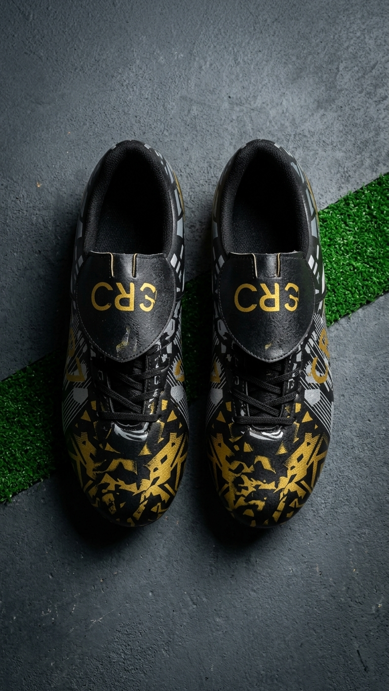 The Legacy Strike Premium Black & Gold Football Boots for Men Firm Ground Soccer Cleats
