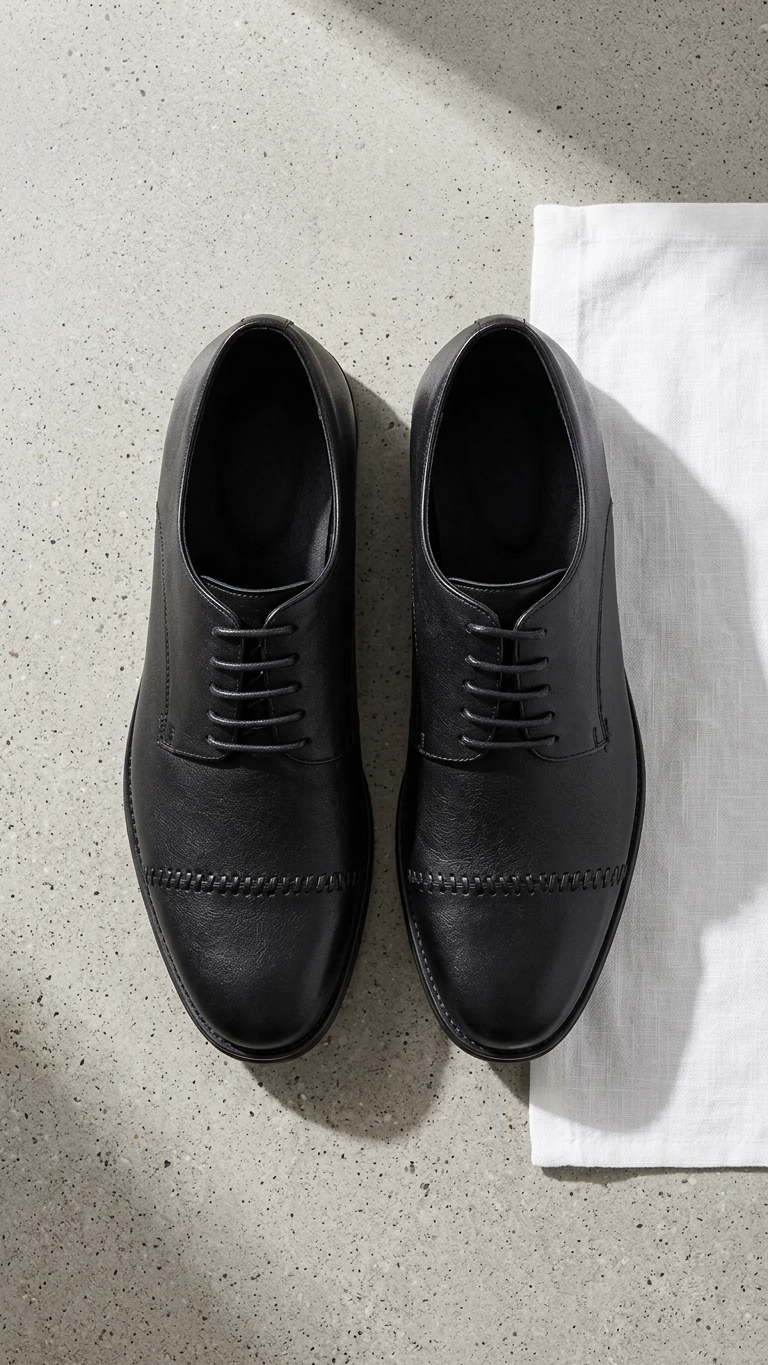 The Noir Stitch Original Leather Formal Shoes for Men Cap Toe Derby Dress Shoes